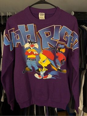 Vintage 1996 Warner Bros Hip Hop Looney Toons ‘Yeah Right!’ Crewneck Sz L
